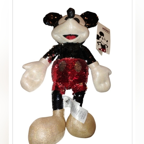 Disney Mickey Mouse Plush Reversible Sequin True Original 15” New With Tags - Picture 2 of 10